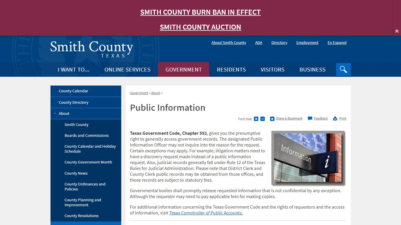 Public Information | Smith County, TX