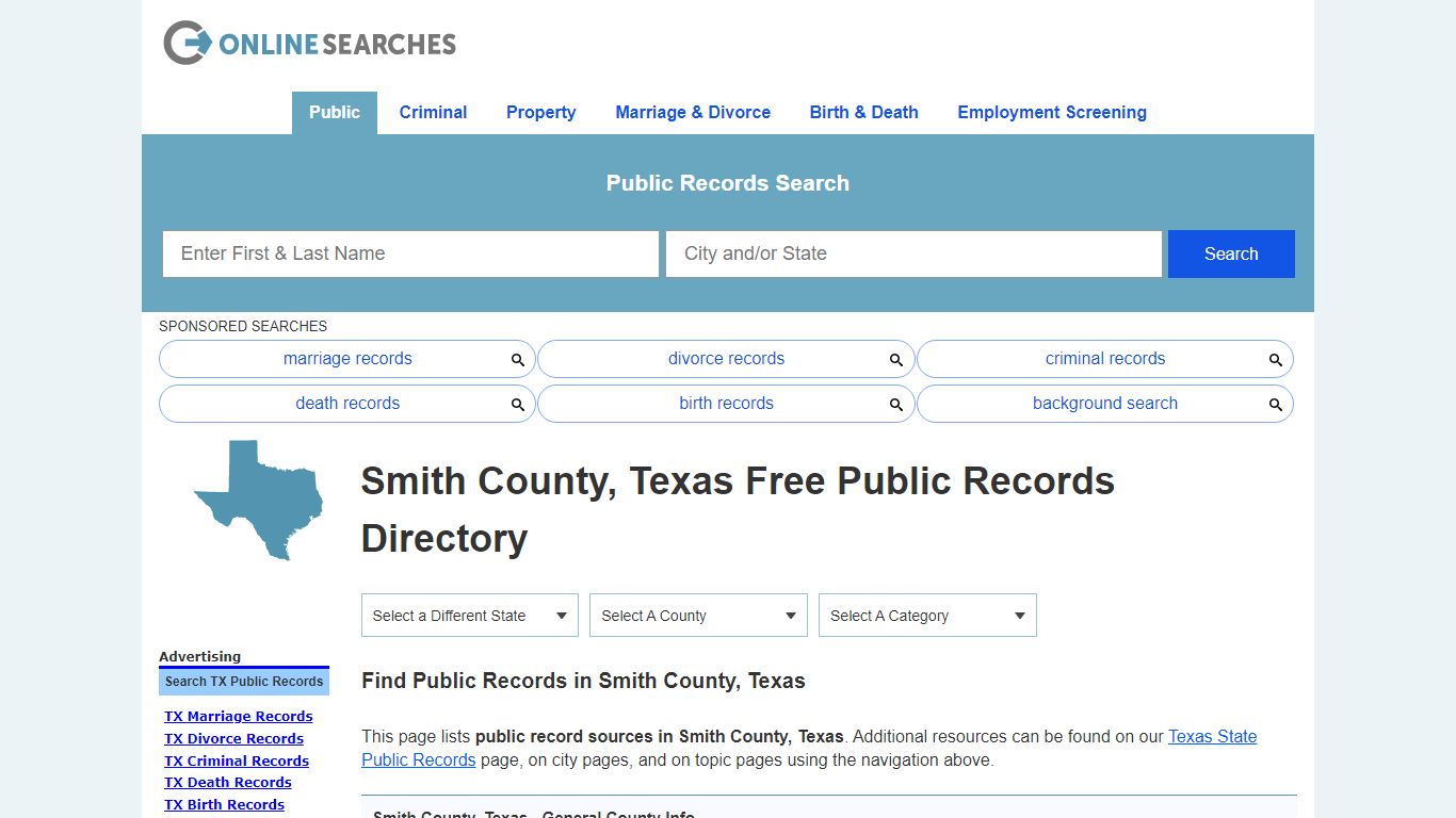Smith County, Texas Public Records Directory
