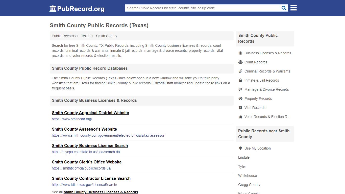 Free Smith County Public Records (Texas Public Records)