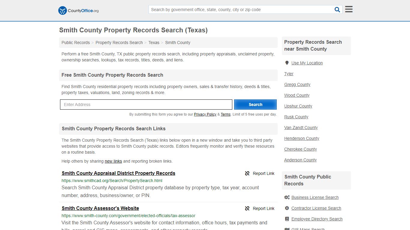 Smith County Property Records Search (Texas) - County Office